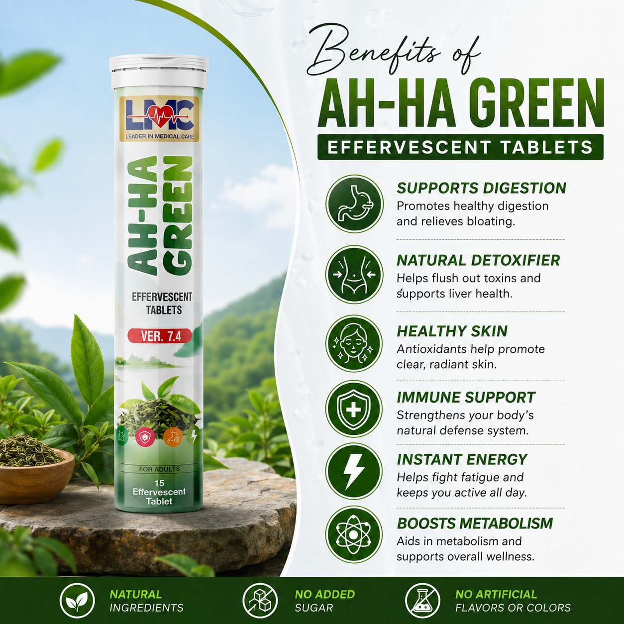🍃 AH-HA GREEN TEA A Refreshing Sip of Everyday Wellness ✨