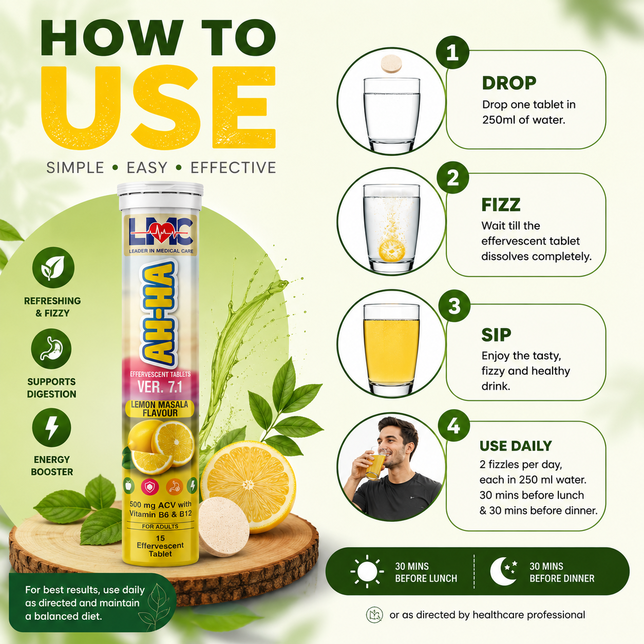 AH-HA ACV TABLET LEMON MASALA FLAVOUR VER.7.3